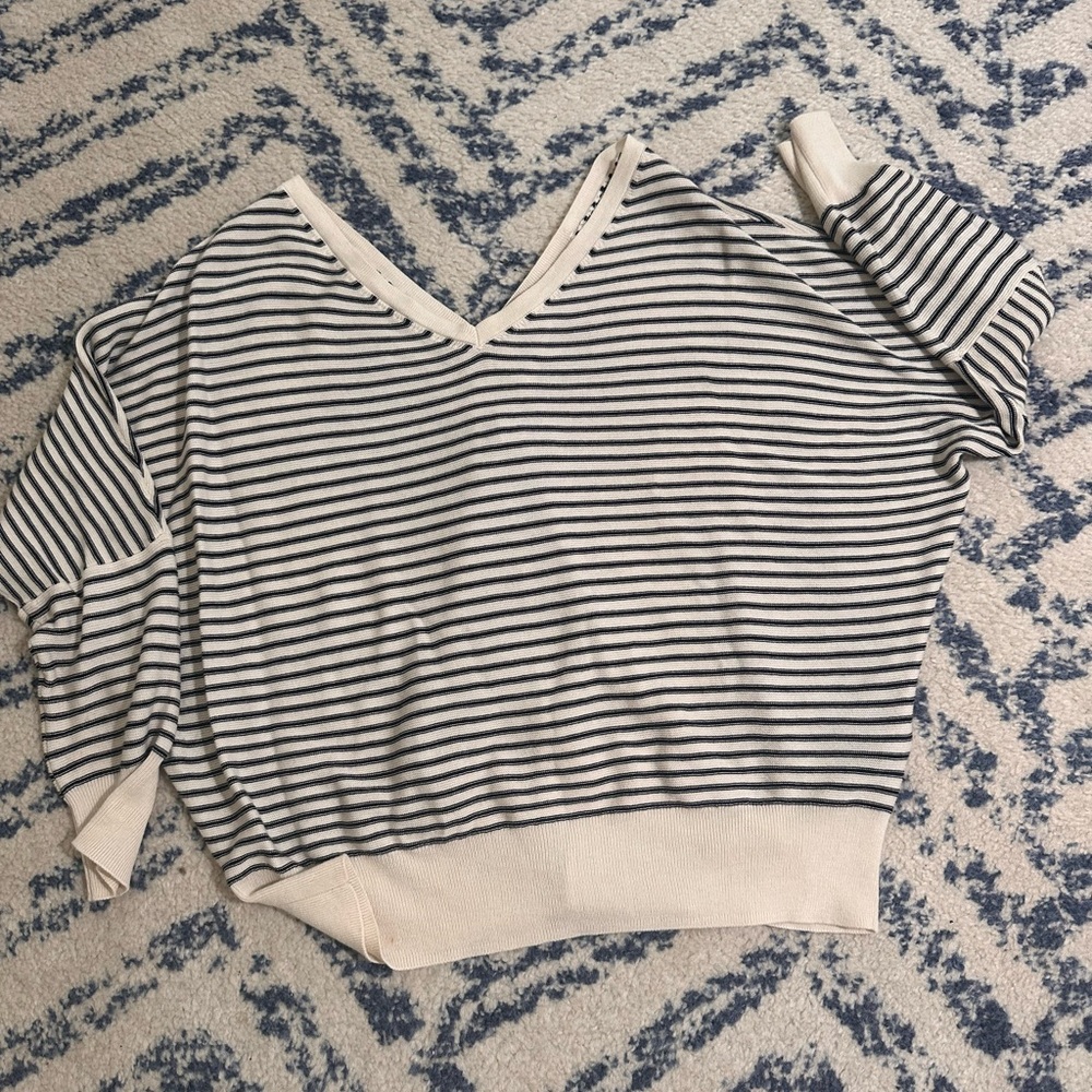 BA&SH Striped V-Neck Sweater